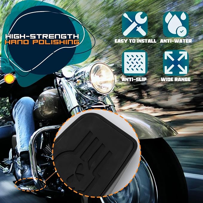 Driver Footpeg Passenger Peg Floorboard Footboard for Harley Sportster Forty-Eight Seventy-Two Special Custom XL1200V XL1200C (Gloss Black, Skull)