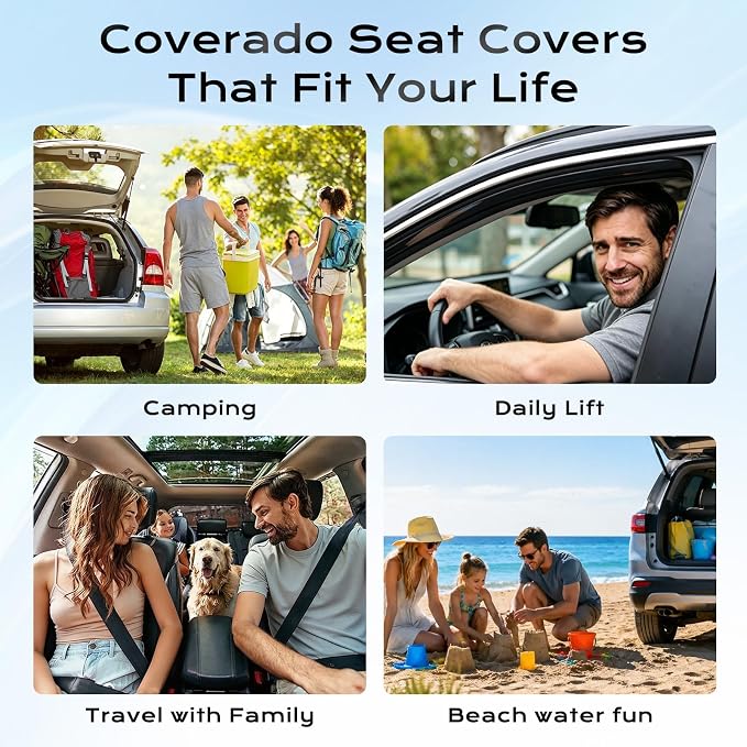 Coverado Leather Seat Cover Front, Universal Covers for Cars, Waterproof Luxury Leatherette Seat Cushions, Auto Car Seats Protectors, Driver Seat Cover Fit for Most Vehicles-Brown