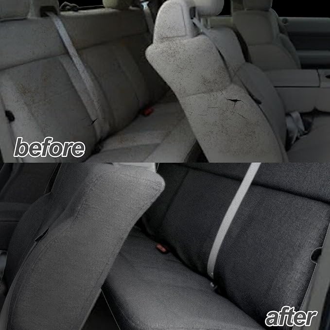 ESMING Heavy-Duty Knitted Fabric Rear Bench Seat Covers for Ford F150 XLT Super Cab 2004 2005 2006 2007 2008, Heavy-Duty Knit Fabric, Easy Install & Cleaning - Gray