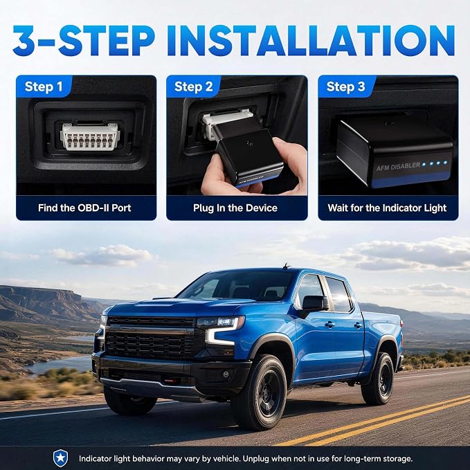 AFM/DFM Disabler Compatible with GM V6 V8 Vehicles, Plug & Play Active Fuel Management Module for Silverado Sierra Tahoe Yukon Suburban, OBD2 AFM DFM Controller