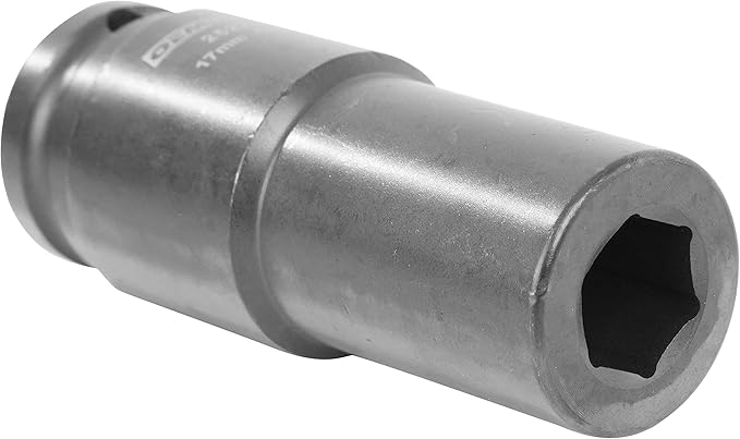 OEMTOOLS 25275 17mm Crank Bolt Socket, Heavy Duty Harmonic Balancer Socket For Stubborn Bolts, 17mm Impact Socket 1/2 Drive Crank Bolt Removal Tool