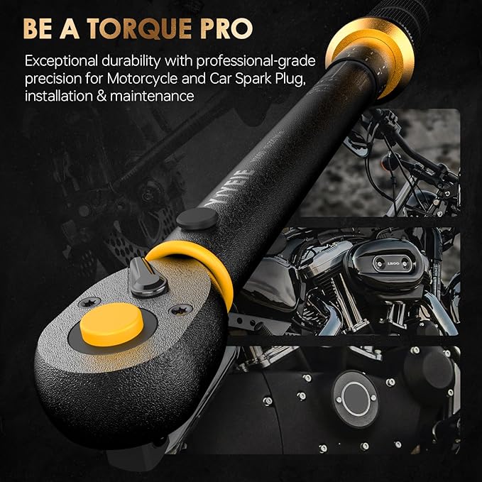 YIYEIE Upgrade 3/8" Drive Torque Wrench, 10-45 FT.LB/13.6-61 Nm, Click Torque Wrench for Bike, Motorcycle and Car Spark Plug, ±3% High Accuracy, with Easy-to-Use Locking Ring