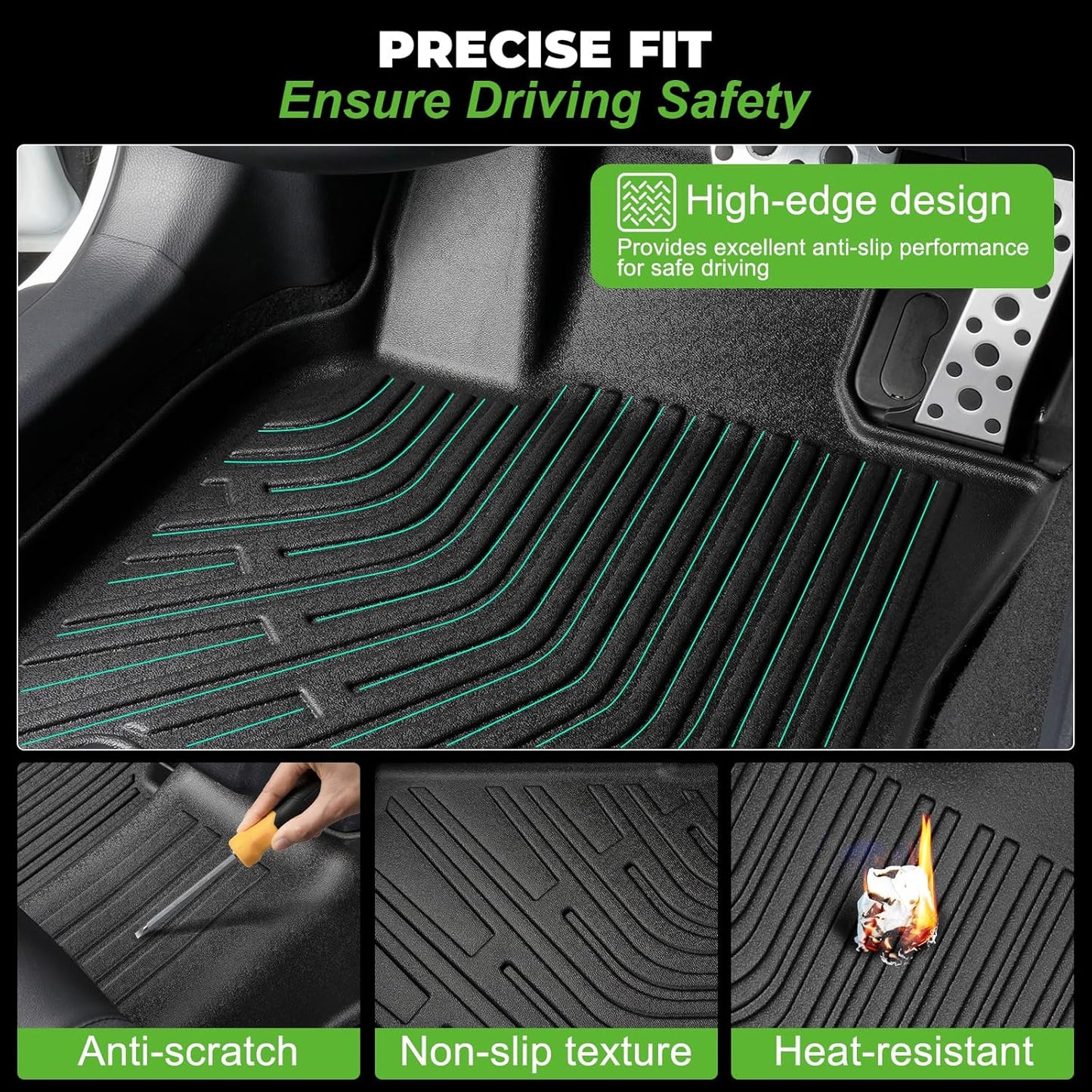 All Weather Floor Mats and Cargo Mat Set Fit for Nissan Ariya 2025 2024 2023, TPE Car Mats Waterproof Anti-Slip Rubber Floor Liners for Ariya Accessories - 4 PCS