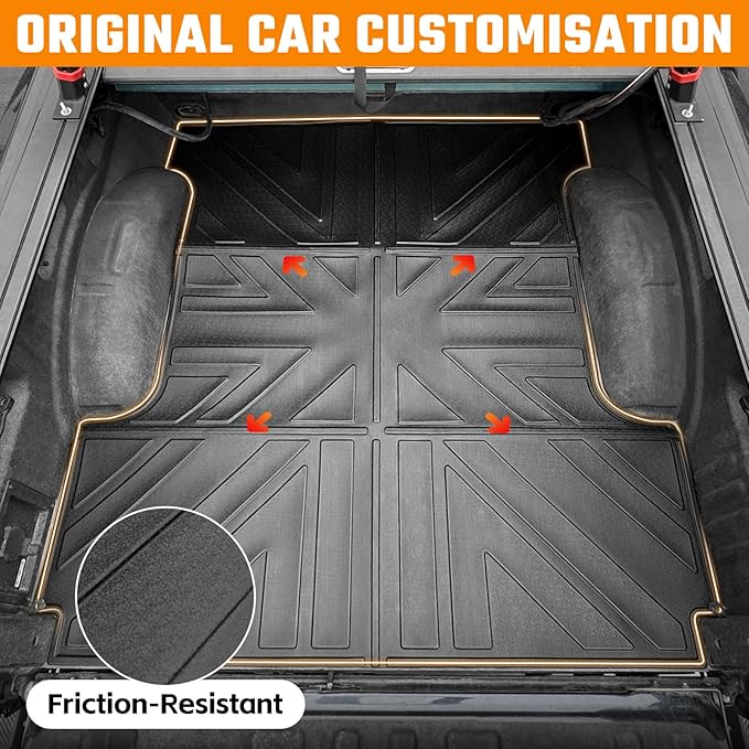 Truck Bed Mat and Net Compatible with 2015-2025 Ford F150 5.5FT Truck Bed Replacement, Truck Net TPE Cargo Bed Liner All Weather Cargo Mat for Ford F150 Accessories