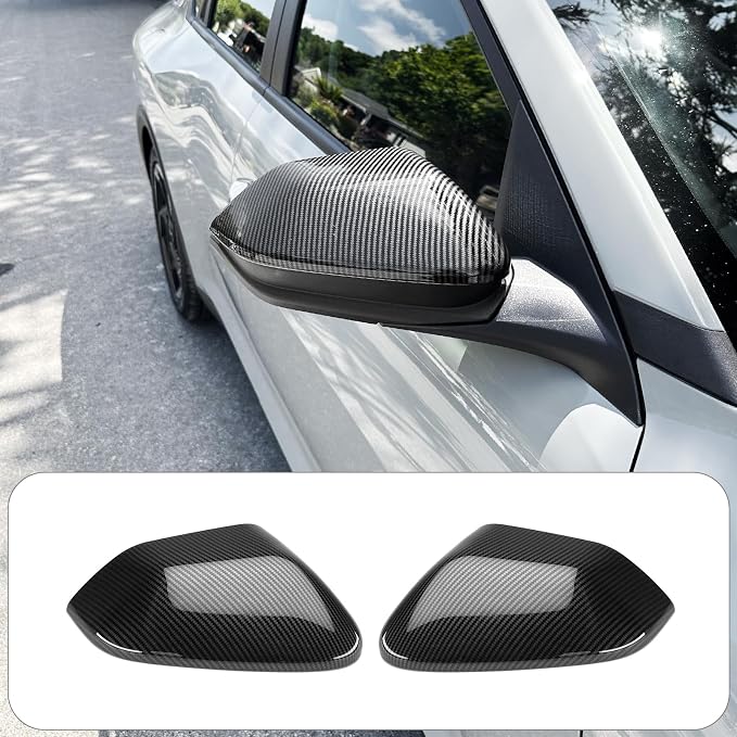 2PCS Exterior Side Mirror Covers Trim Compatible with Kia K4 2025-2026 Accessories (Carbon Fiber Pattern)