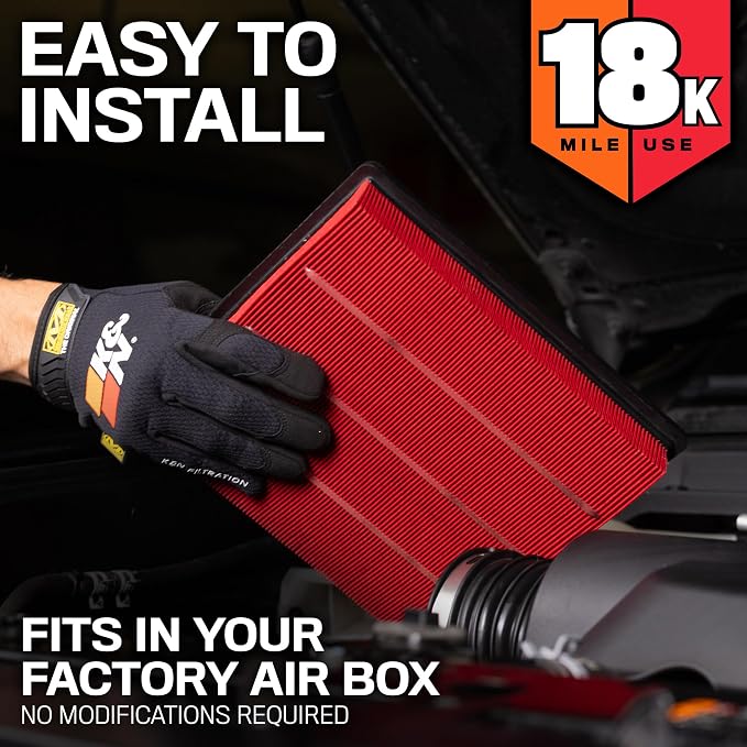 K&N Engine Air Filter: Long Life 18,000 Mile Replacement Air Filter: Compatible with 2016-2019 Subaru H4 1.6/2.0/2.4 L (Ascent, Crosstrek, Forester, Impreza, XV), KNA-5064 (Pack of 6)