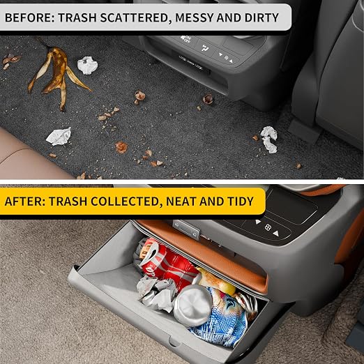 Trash Can Compatible with 2023-2025 2026 Honda Pilot Trash Bin Magnetic-Closure Garbage Can Magnetized Trash Bin Extra Rear 2nd Row Storage Box for 2024 Pilot Accessories