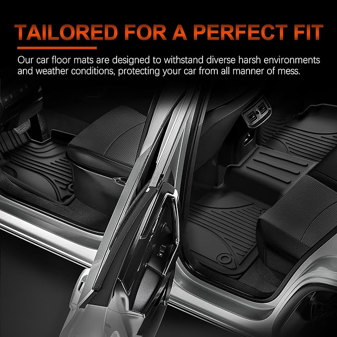 Floor Mats for Mercedes-Benz GLC 300 2016-2022 (Not for Coupe) | Custom Fit All Weather Rubber Floor Liners & Cargo Liner Set, Black