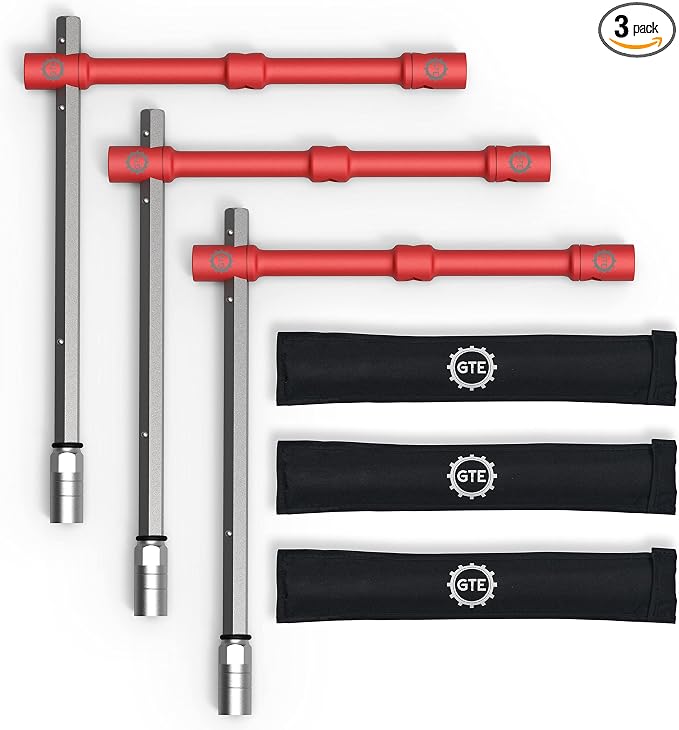 GTE TOOLS - LugStrong 26" Universal Compact Lug Wrench Set, Super-Strong Tire Iron & Lug Nut Remover - 2x more torque! Never Get Stuck on the road again! 3-PACK