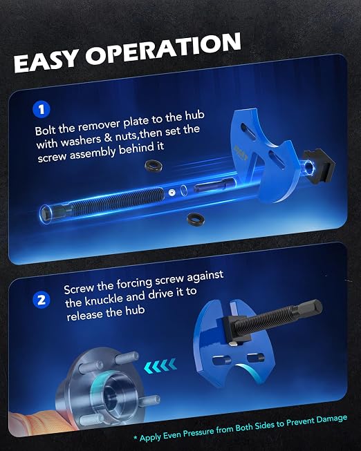 Orion Motor Tech Wheel Hub Removal Tool Kit, Wheel Bearing Hub Remover Tool Set Compatible with 5 6 8 Lug Hub Assemblies on Cars and Trucks, Wheel Hub Buster Puller with Carrying Case