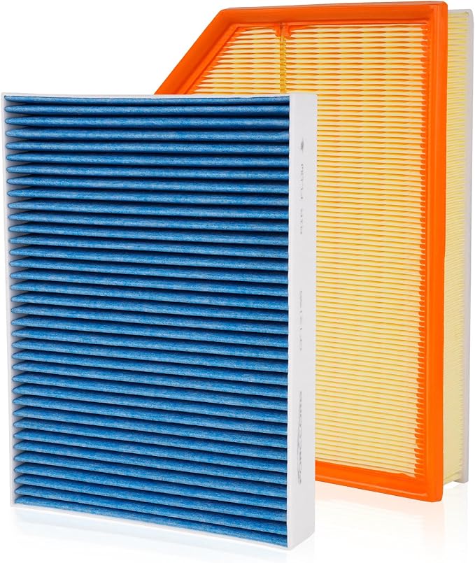 Cabin & Engine Air Filter Fit for Volvo S60 2019-2025 L4 2.0L, S90 2017-2025 L4 2.0L, V60 2020-2025 L4 2.0L Activated Carbon Cabin Filter Replacement CF12155 31370089 Car Accessories