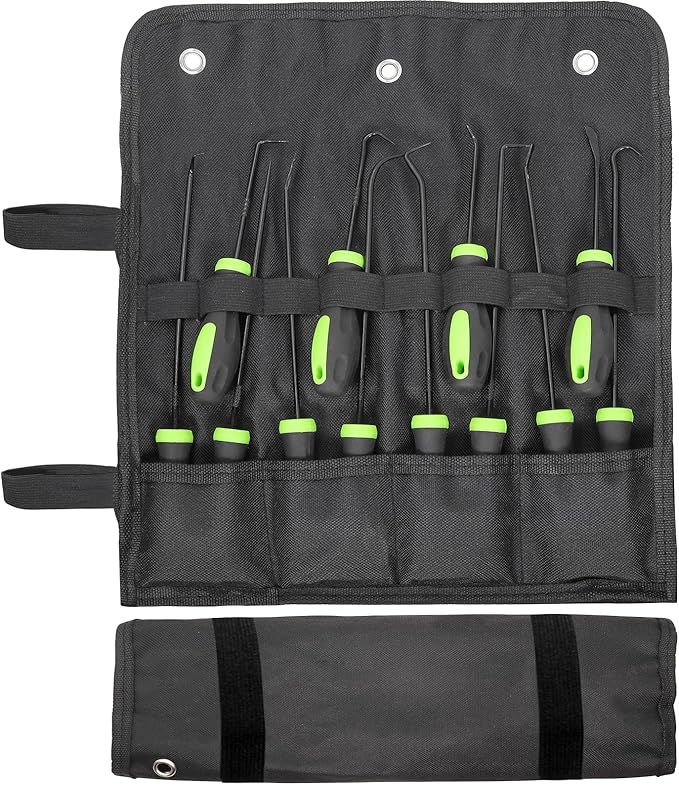 Doaho 12PCS Automotive Hook and Pick Tool Set,Long & Mini Precision Puller Remover Tool Kit for Auto O-Ring,Seal & Gasket Removal,Mechanic Professional Tools,Car Repair Essentials