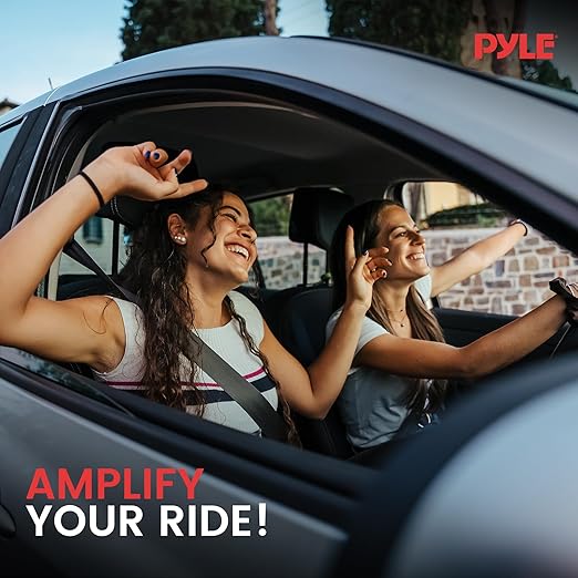Pyle 6.0 Farad Digital Power Capacitor - High-Performance Car Audio Accessory with Blue Digital Display Voltage Readout Over Voltage Protection Mounting Hardware DC 12-24V