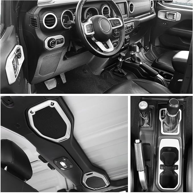 RT-TCZ for Wrangler JL Interior Trim Kit Compatible with Jeep Wrangler JL JLU Gladiator JT 2018-2023 White Interior Accessories 23pcs