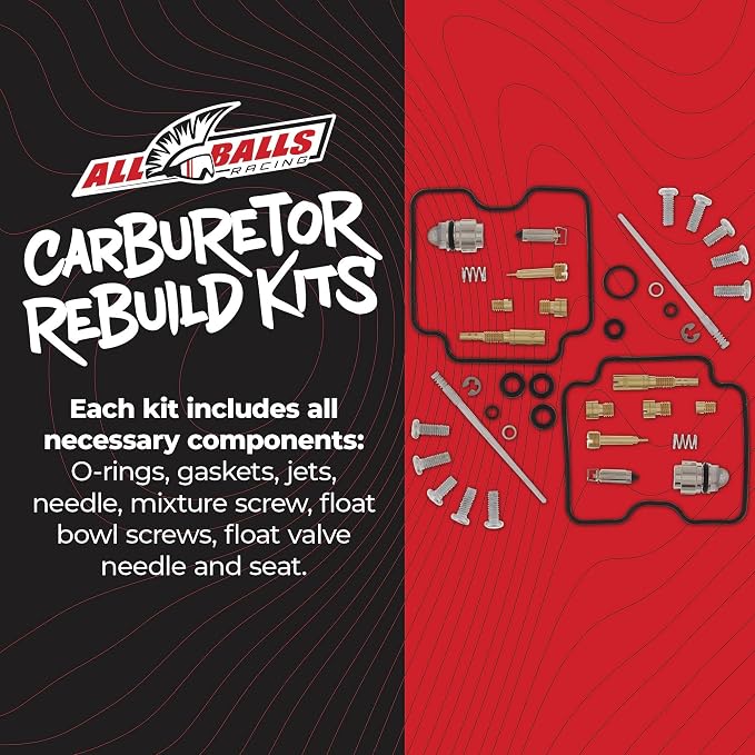 All Balls Racing 26-1368 Carburetor Rebuild Kit Compatible with/Replacement For Yamaha Yfm660R Raptor 2001-2005