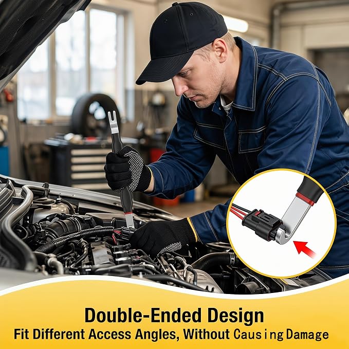 9PCS Disconnect Pliers Electrical Connector Removal Tool with Bag and golve | Hose Clamp Pliers & Fuel Line Disconnect Tool Set, Safe Tight Engine Bay Repair, Electrical Connector Removal & Maintenance
