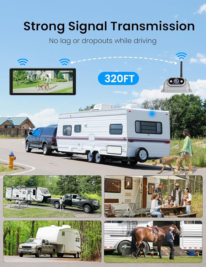 RV Wireless Backup Camera Easy Install: Plug & Play for Furrion Pre-Wired RVs-6.86'' 1080P IPS HD Touch Screen No Delay,IP69K Waterproof Night Vision Back Up Camera for Trailer,Camper,5th Wheel,Truck
