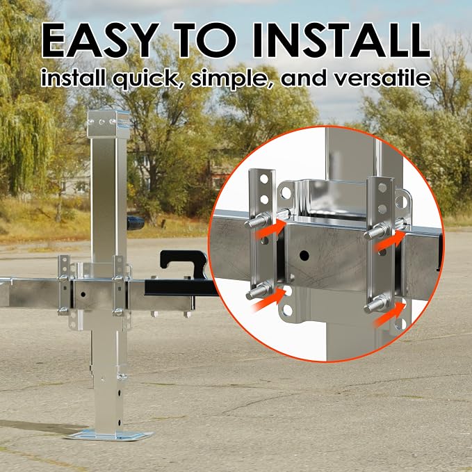 YOMILINK 8000 lbs Trailer Jack, Bolt-On, 28.6" Vertical Travel, Heavy Duty, Adjustable Drop Leg, for Utility Trailer, Yacht, Boat,Silver