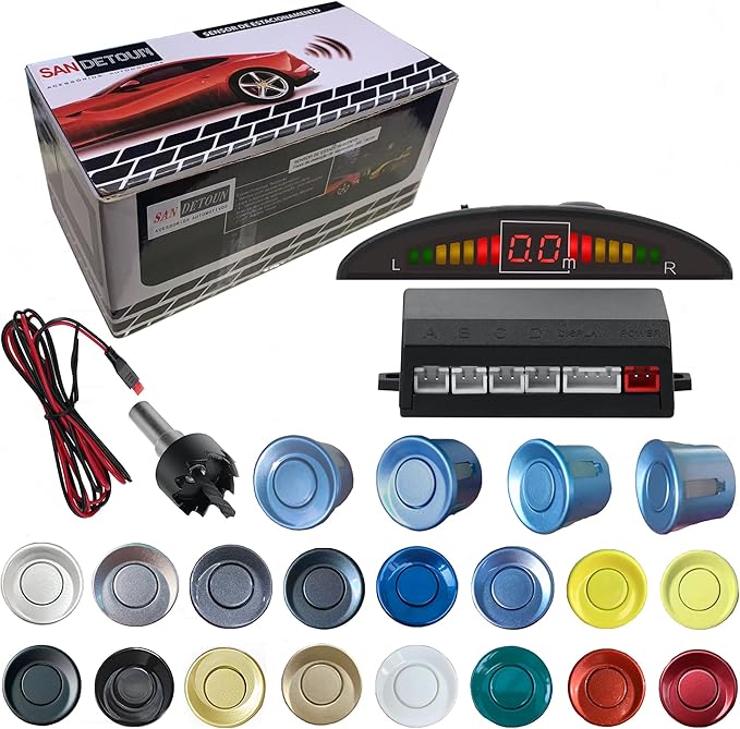 Parking Sensor Kit Backup Sensor Kit Reverse Sensor for Car 18 Color Options for Probes Adjustable Alarm Volume Professional Sensore de Reversa para Carro Safe Driving Assistant（Light Blue）
