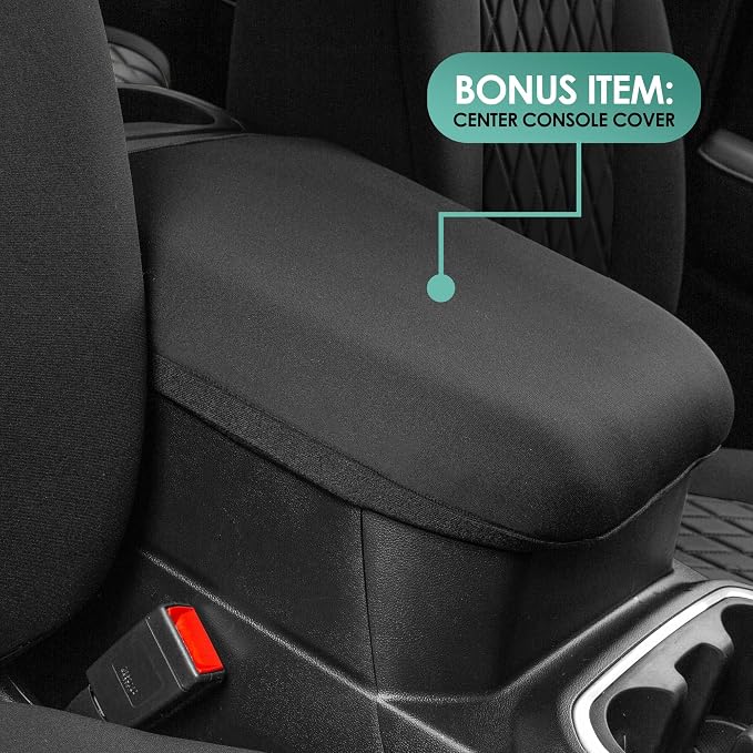 FH Group Custom Fit Car Seat Covers Specifically Made for 2019-2023 GMC Sierra 1500 2500HD 3500HD SLE | Base - Ultraflex Neoprene Water Resistant Automotive Seat Covers- Full Set Black