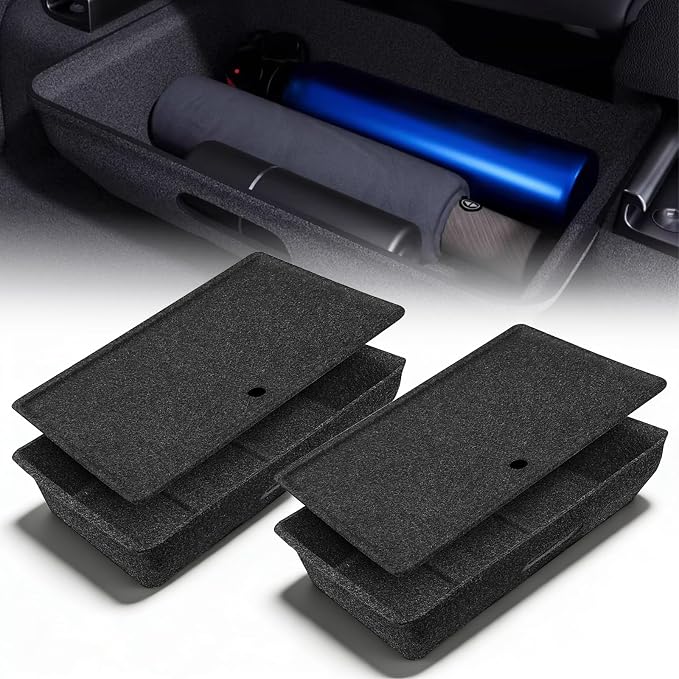 Under-Seat Storage Organizer for 2021-2025 Model Y, Front Seat Hidden Drawer System Premium Felt Fabric Car Organizer with Covers Enhanced Storage, Tray Felt Fabric Storage Bin