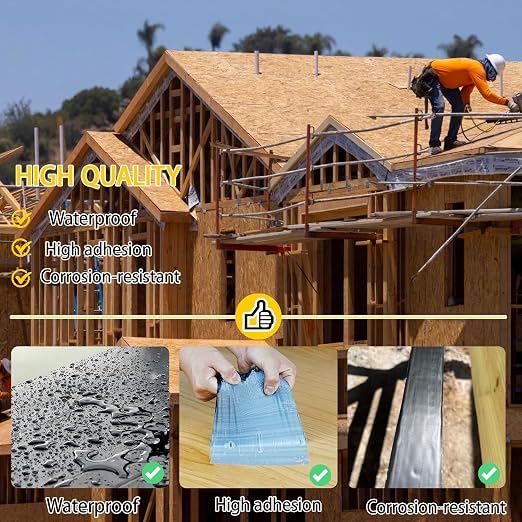 Black Joist Tape for Decking,2inx50ft,8-Pack,Deck Joist Flashing Tape,Black Butyl Joist Tapes for Joist,Roofs Beams,RV,Doors,and Fences,Anti-Corrosion,Weather-Resistant
