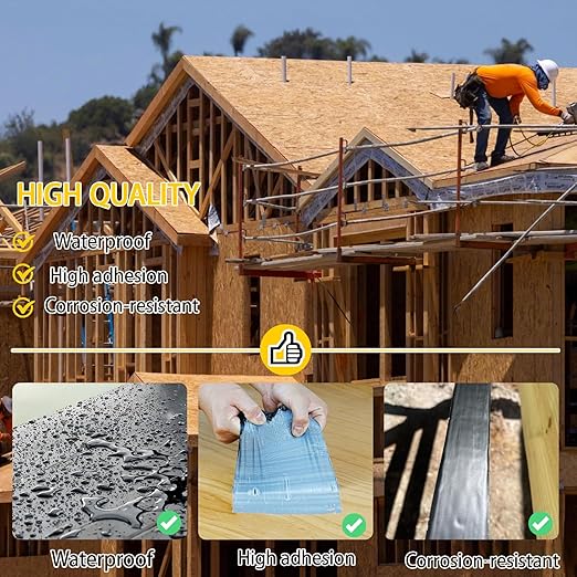 Black Joist Tape for Decking,2inx50ft,4-Pack,Joist Deck Butyl Tape for Joist, Roofs Beams,RV,Doors, and Fences,Waterproof Butyl Joist Tapes,Anti-Corrosion,Weather-Resistan