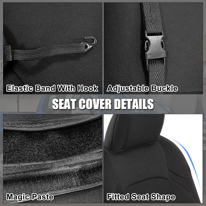 SAPUBK Custom-Fit Front Seat Covers Replace for 2011-2014 Ford F150-F550 40/20/40 Split Seat with Opening Center Console, Premium Neoprene with Composite Soft Foam Lining Breathable Seat Cover