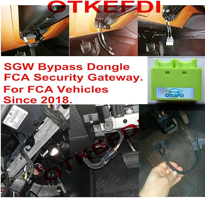 SGW Bypass Dongle 8Pin+12Pin,2018+ FCA Vehicles OBD Diagnosis Security Gateway Module Green Socket