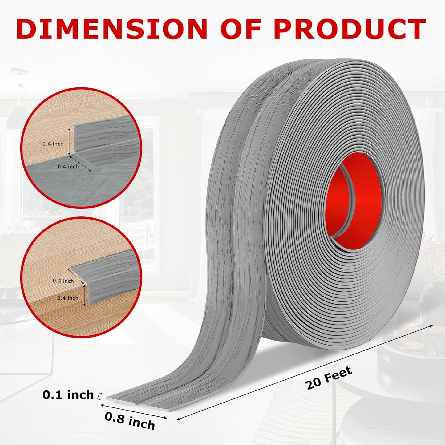 Flexible Wall Corner Protector Moulding Trim Peel and Stick Wall Corner Guards Edge Protector Self Adhesive Molding Trim Strip for Edge Ceiling (Light Gray Wood Grain, 0.8 in x 20 Ft)
