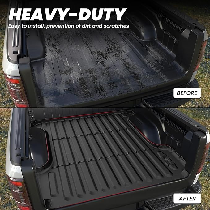 LASFIT 5.7FT Truck Bed Mat for Ram 1500/1500 RHO 2019-2026 & RAM 1500 New Body 2019-2024 Short Bed (5FT7 / 67.4inches) Not for Rambox, All Weather Custom Fit Truck Cargo Bed Liner, Black
