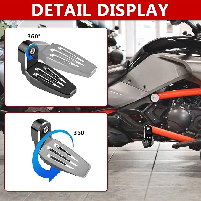 3rd Pegs The Missing "Centre Peg" For Spyder F3 / F3-S / F3-T / F3-L 2015+ | CNC Cutting Aluminum,Adjustable,Provde Extra Positions for Feet,Help You to Get on/off Easily,Better Riding Experience
