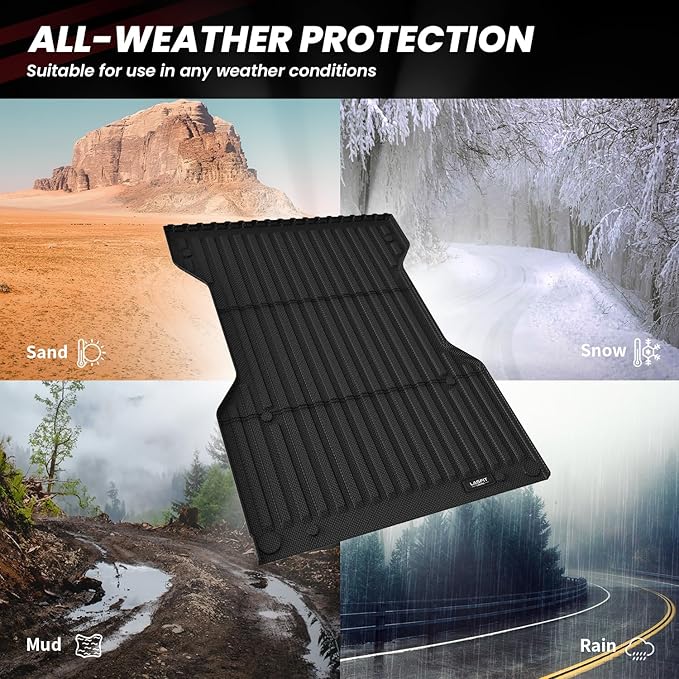 LASFIT Bed Mat for Toyota 2005-2023 Tacoma (6FT,73.5''Bed) Truck Bed 6 ft, All Weather TPE Car Bed Liner for Toyota Tacoma 2023 2022 2021-2005 Accessories Truck Mat Bed Liner (Not Fit Drop-in Liners)