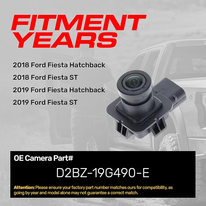 Master Tailgaters Replacement for Ford Fiesta Hatchback, Fiesta ST (2018-2019) Backup Camera OE Part # D2BZ-19G490-E