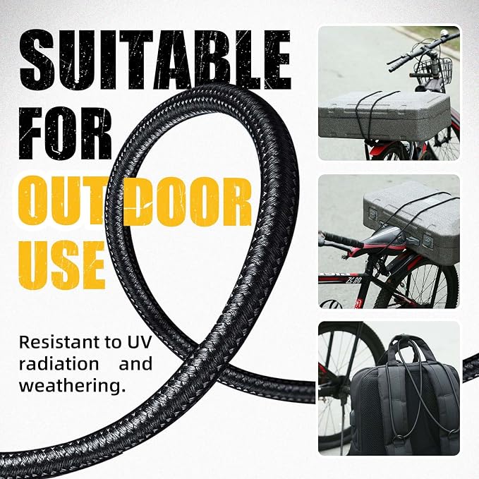 Marine Grade Bungee Cords Heavy Duty Outdoor - Bungee Cord Roll - 100% Stretch Elastic Cord and Absorbent Bungee Shock Cord for Kayak Deck, Camping, Crafting (3/16" x 100ft)