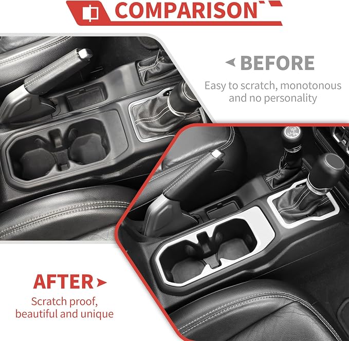 23pcs Full Set Interior Trim Kit for Jeep Wrangler JL JLU Gladiator JT 2018-2023 Steering Wheel Door Handle Air Conditioning Vent Cup Holder Reading Light Headlight Gear Cover, White