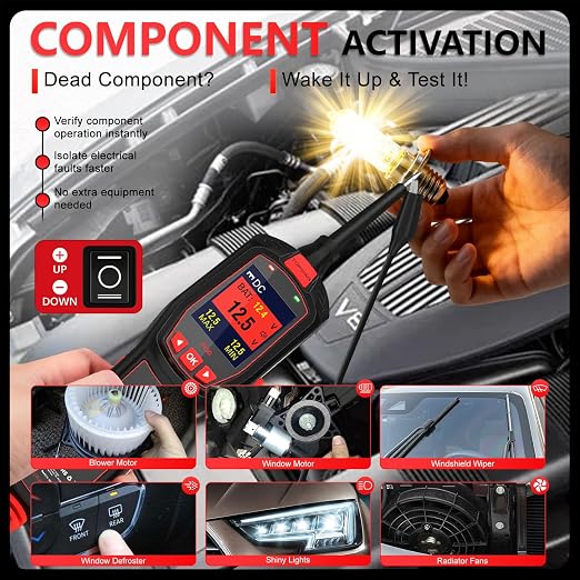 Electrical Tester for 12V 24V Cars, Short Circuit Breaker Finder Tool, Automotive Circuit Tester, AC DC Diode Resistance Relay Tester, Continuity Test Digital Multimeter/Ohmmeters, 40FT Cable