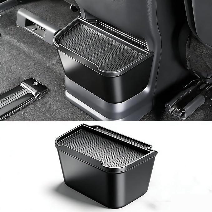 JYCDC Rear Center Console Trash Can Compatible with Toyota Sienna 2026 2025 2024 2023 2022 Accessories, Second Row Cup Holder with Lid, 2nd Row Garbage Bin Organizer Interior Parts (Black)
