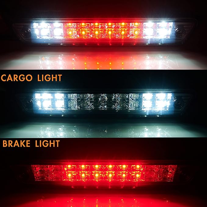 Third 3rd Brake Light, LED High Mount Stop Light for 2009-2014 Ford F150, 10-14 Lincoln Mark LT, Rear Center Cab Roof Tail Cargo Lamp, DOES NOT FIT SVT Raptor & Models with Hill Descent Control