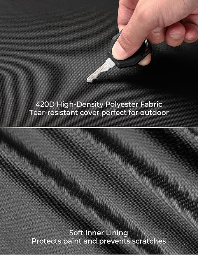 KEMIMOTO Heavy Duty 420D Motorcycle Cover Storage Bag Fit Waterproof Fit for Rebel300 500 1100 Sportster Iron 883 Shadow Vulcan S Boulevard S40 Outdoor All Weather Rain Snow Dust UV Cover & Lock Hole
