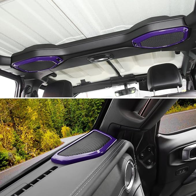 JeCar Purple Interior Speaker Cover Bezel Trim Kit for 2018-2023 Jeep Wrangler JL JLU & Gladiator JT Interior Accessories, 4pcs