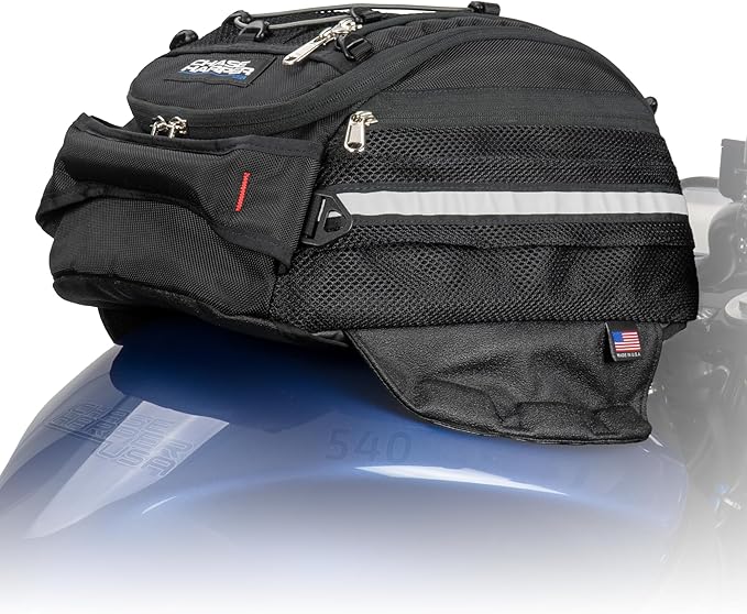 Chase Harper USA 540 Magnetic Tank Bag - Water-Resistant, Tear-Resistant, Industrial Grade Ballistic Nylon with Anti-Scratch Rubberized Bottom, Neodymium Magnets within Magnetic Wings – Black