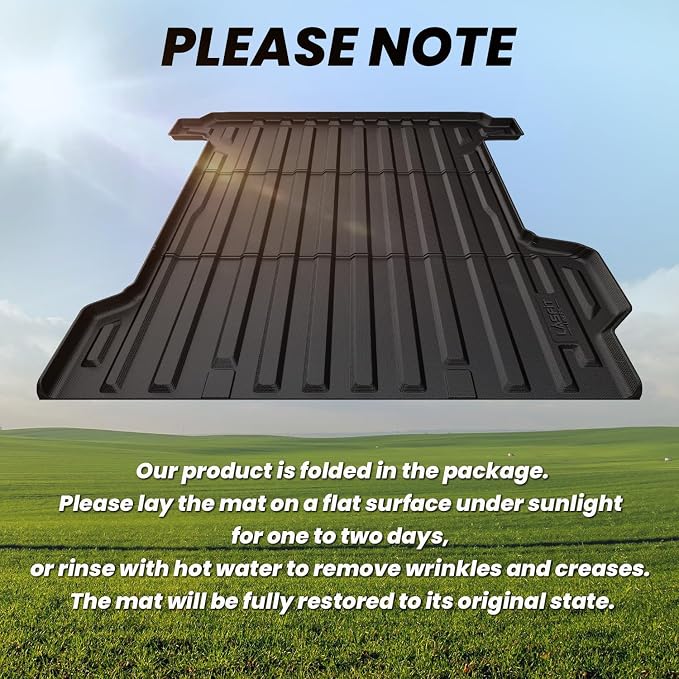 LASFIT Truck Bed Mat for Chevrolet Chevy Silverado EV 2024-2026 5.9FT Only (Fit Without Multi-Flex Midgate, Not Fit with Multi-Flex Midgate) Bed Liner Custom Fit, All Weather TPE Cargo Trunk Liner