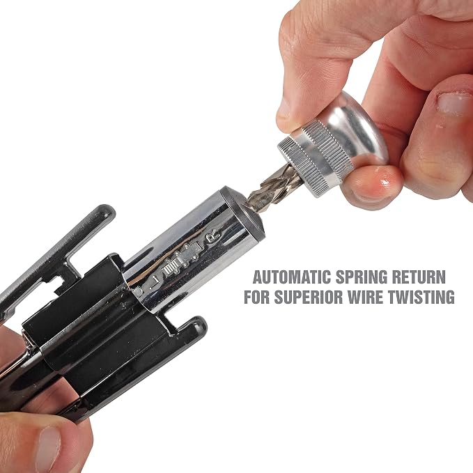 OEMTOOLS 22662 9 Inch Reversible Wire Twister Pliers with Steel Wire, Left and Right Twists, Aviation Pliers, Automotive Wire Tools, Pliers for Mechanics