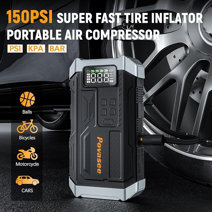 A6 Jump Starter with Air Compressor+A8