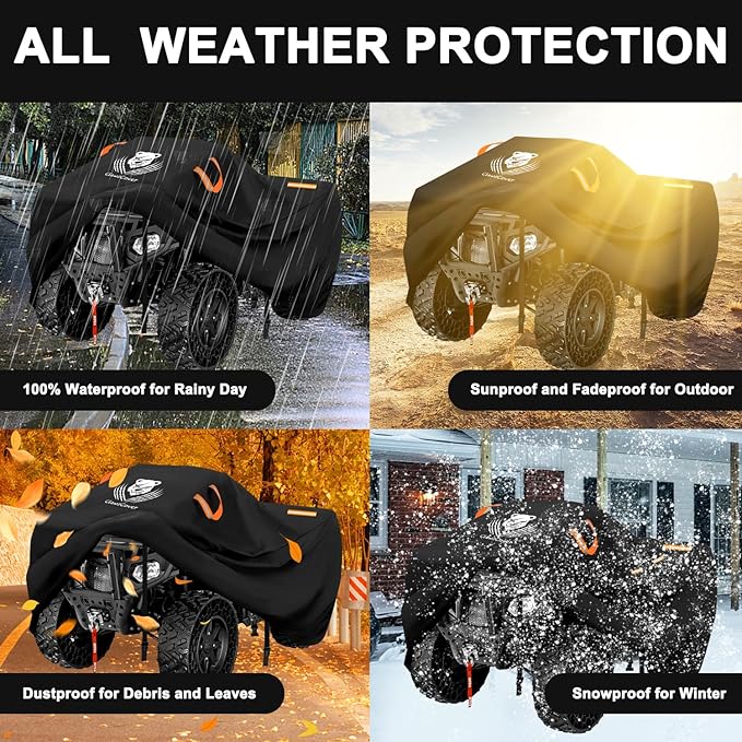 ClawsCover ATV Quad Covers 88 Inch XXL(Plus) Waterproof Outdoor Heavy Duty Oxford Cloth 4 Wheeler Accessories Fadeless Windproof All Weather Protection for Polaris Can am Kawasaki Honda Yamaha Suzuki