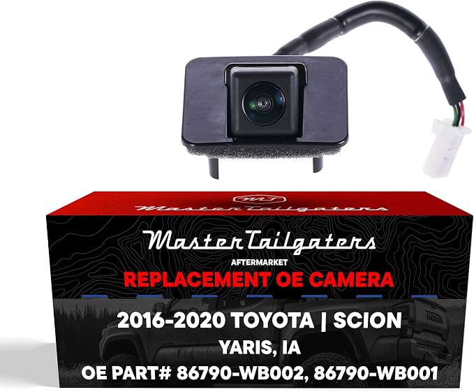 Master Tailgaters Replacement for Toyota Yaris iA (2016-2020), Yaris Sedan (2016-2020) / Scion iA (2016) Backup Camera OE Part # 86790-WB001, 86790-WB002