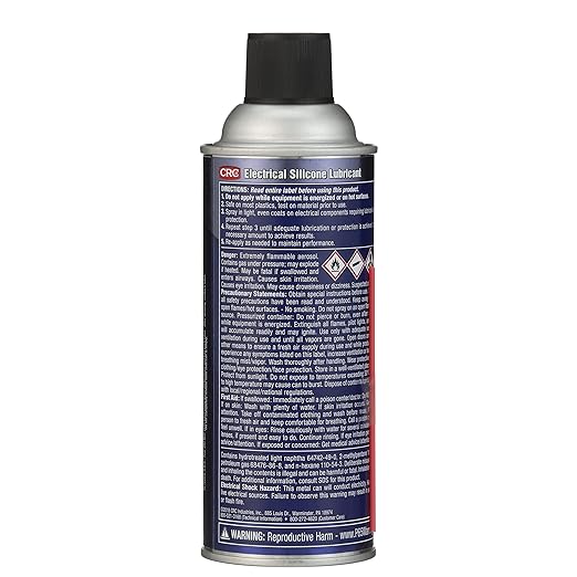 CRC Electrical Silicone Lubricant 02094 – 10 Wt Oz., Premium Grade Silicone Aerosol for High Temperature Applications