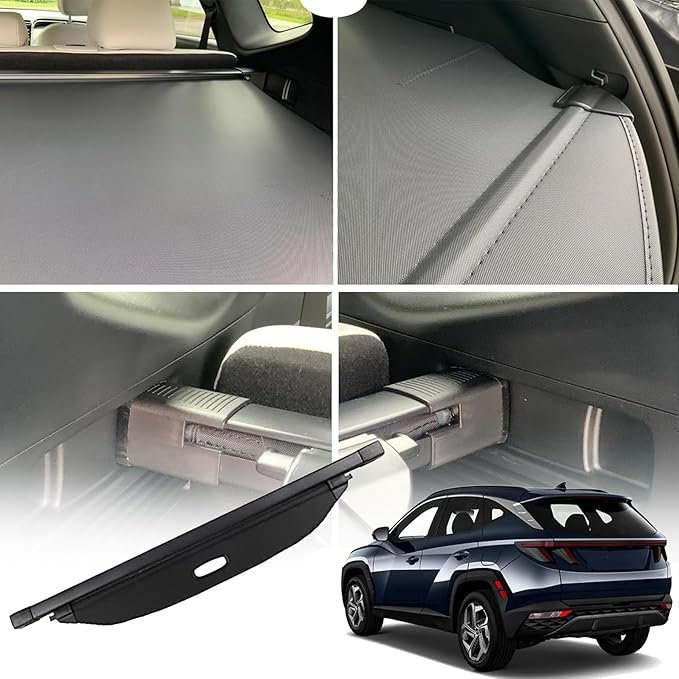 kaungka Cargo Cover Retractable Trunk Shielding Shade Compatible with 2022 Hyundai Tucson Black