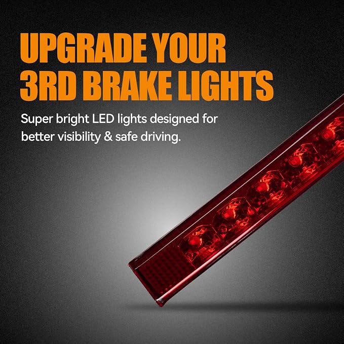 Third 3rd Brake Light LED for 2013-2018 Toyota Rav4, High Mount Rear Brake Lights Assembly for 2010-2019 Lexus GX460, Waterproof Center Cab Lamp Stop Light (Red)